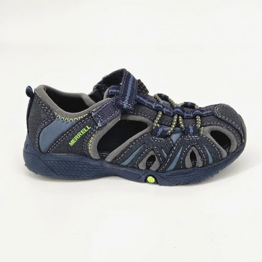 Merrell Hydro Hkr Sandal Boys Size 8M Navy Blue Hiking Water Shoes Naturecore